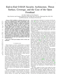 End-to-End O-RAN Security Architecture, Threat Surface, Coverage, and
  the Case of the Open Fronthaul