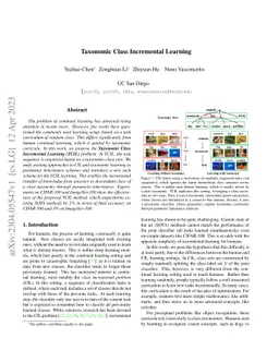 Taxonomic Class Incremental Learning