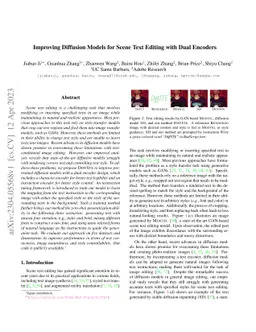 Improving Diffusion Models for Scene Text Editing with Dual Encoders