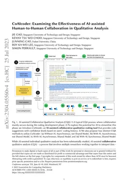 CoAIcoder: Examining the Effectiveness of AI-assisted Human-to-Human
  Collaboration in Qualitative Analysis