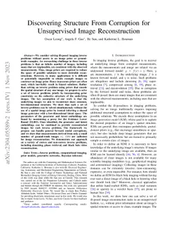 Discovering Structure From Corruption for Unsupervised Image
  Reconstruction