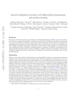 Learned multiphysics inversion with differentiable programming and
  machine learning