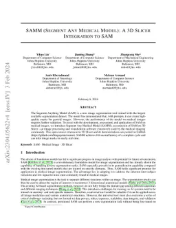 SAMM (Segment Any Medical Model): A 3D Slicer Integration to SAM