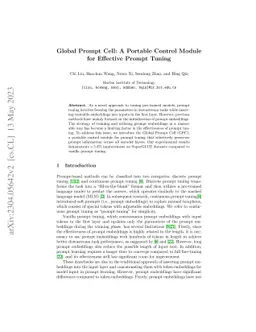 Global Prompt Cell: A Portable Control Module for Effective Prompt
  Tuning