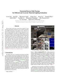Factorized Inverse Path Tracing for Efficient and Accurate
  Material-Lighting Estimation