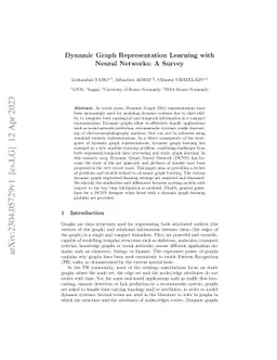 Dynamic Graph Representation Learning with Neural Networks: A Survey