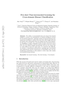 Few-shot Class-incremental Learning for Cross-domain Disease
  Classification