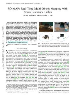 RO-MAP: Real-Time Multi-Object Mapping with Neural Radiance Fields