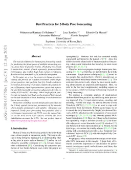Best Practices for 2-Body Pose Forecasting