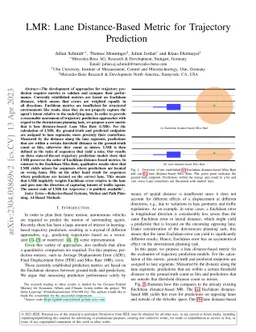 LMR: Lane Distance-Based Metric for Trajectory Prediction