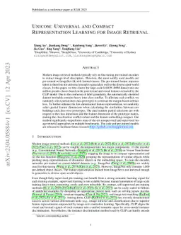 Unicom: Universal and Compact Representation Learning for Image
  Retrieval