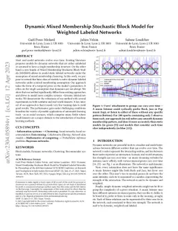 Dynamic Mixed Membership Stochastic Block Model for Weighted Labeled
  Networks