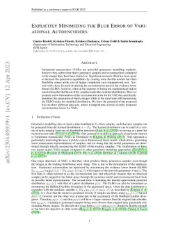 Explicitly Minimizing the Blur Error of Variational Autoencoders