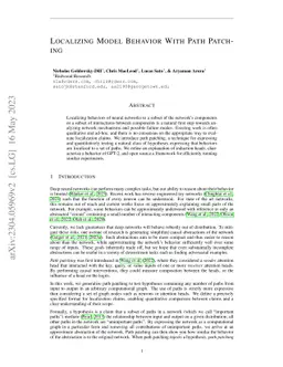 Localizing Model Behavior with Path Patching