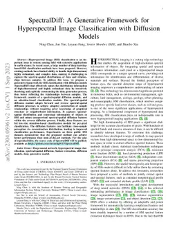SpectralDiff: A Generative Framework for Hyperspectral Image
  Classification with Diffusion Models