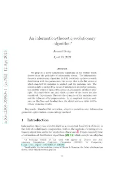 An information-theoretic evolutionary algorithm