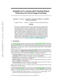 ImageReward: Learning and Evaluating Human Preferences for Text-to-Image
  Generation