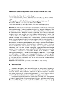 Fast vehicle detection algorithm based on lightweight YOLO7-tiny