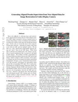 Generating Aligned Pseudo-Supervision from Non-Aligned Data for Image
  Restoration in Under-Display Camera