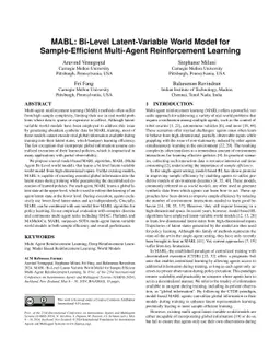 MABL: Bi-Level Latent-Variable World Model for Sample-Efficient
  Multi-Agent Reinforcement Learning