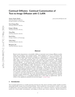 Continual Diffusion: Continual Customization of Text-to-Image Diffusion
  with C-LoRA