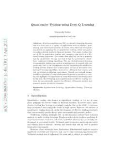 Quantitative Trading using Deep Q Learning
