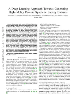 A Deep Learning Approach Towards Generating High-fidelity Diverse
  Synthetic Battery Datasets