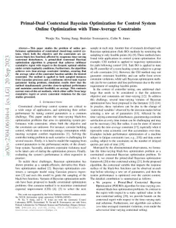 Primal-Dual Contextual Bayesian Optimization for Control System Online
  Optimization with Time-Average Constraints