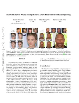 PATMAT: Person Aware Tuning of Mask-Aware Transformer for Face
  Inpainting