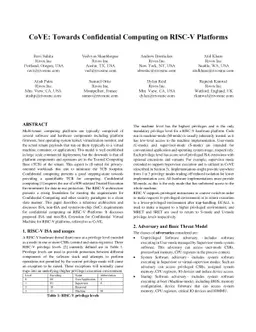 CoVE: Towards Confidential Computing on RISC-V Platforms