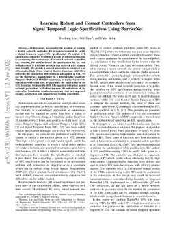 Learning Robust and Correct Controllers from Signal Temporal Logic
  Specifications Using BarrierNet