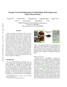 Dynamic Voxel Grid Optimization for High-Fidelity RGB-D Supervised
  Surface Reconstruction