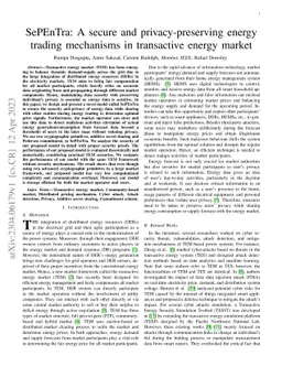 SePEnTra: A secure and privacy-preserving energy trading mechanisms in
  transactive energy market