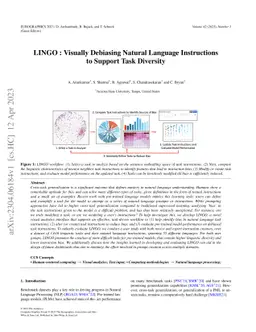 LINGO : Visually Debiasing Natural Language Instructions to Support Task
  Diversity