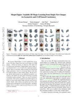 ShapeClipper: Scalable 3D Shape Learning from Single-View Images via
  Geometric and CLIP-based Consistency