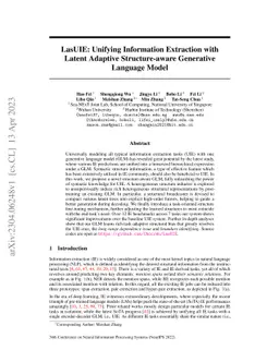 LasUIE: Unifying Information Extraction with Latent Adaptive
  Structure-aware Generative Language Model