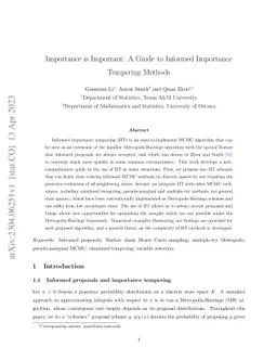 Importance is Important: A Guide to Informed Importance Tempering
  Methods