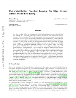 Out-of-distribution Few-shot Learning For Edge Devices without Model
  Fine-tuning