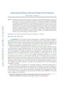 Understanding Overfitting in Adversarial Training via Kernel Regression