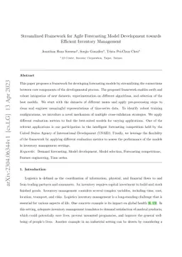 Streamlined Framework for Agile Forecasting Model Development towards
  Efficient Inventory Management