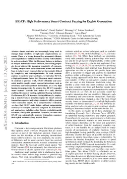 EF/CF: High Performance Smart Contract Fuzzing for Exploit Generation