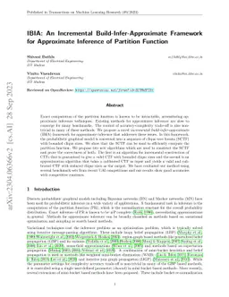 IBIA: An Incremental Build-Infer-Approximate Framework for Approximate
  Inference of Partition Function