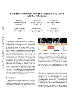 Robust Multiview Multimodal Driver Monitoring System Using Masked
  Multi-Head Self-Attention