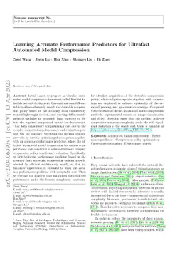 Learning Accurate Performance Predictors for Ultrafast Automated Model
  Compression