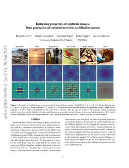 Intriguing properties of synthetic images: from generative adversarial
  networks to diffusion models