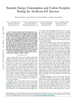 Towards Energy Consumption and Carbon Footprint Testing for AI-driven
  IoT Services