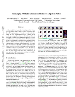 Tracking by 3D Model Estimation of Unknown Objects in Videos
