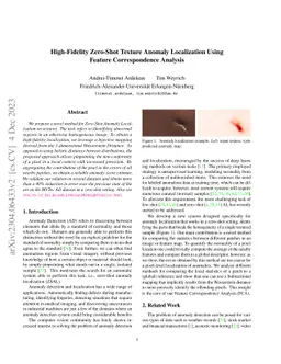 High-Fidelity Zero-Shot Texture Anomaly Localization Using Feature
  Correspondence Analysis