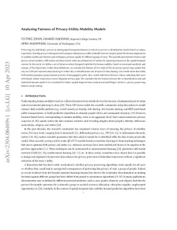 Analysing Fairness of Privacy-Utility Mobility Models