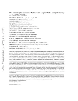 One Small Step for Generative AI, One Giant Leap for AGI: A Complete
  Survey on ChatGPT in AIGC Era